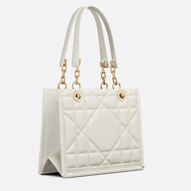 Cheap Essential Dior Tote Archicannage Calfskin White 0716 Luxury